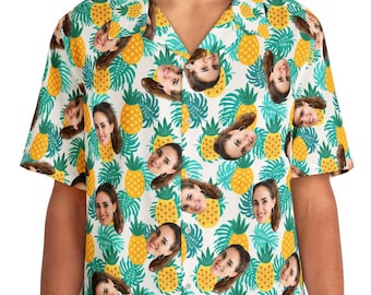 Custom Photo Hawaiian Shirt, All over print shirt, Tropical floral shirt, Custom Photo shirt, Tropical Pineapple shirt, Hawaiian Shirt