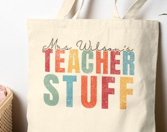 Personalized Teacher Tote Bag: Eco-Friendly Cotton Canvas