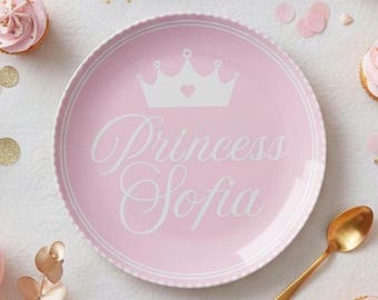 Personalized Princess Dinner Plate, Custom Birthday Gift for Girls