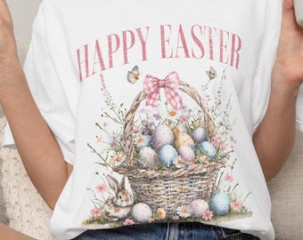 Easter Bunny Unisex Tee, Comfort Colors 1717, Happy Easter Shirt, Easter Basket, Gift for Mom, Easter Bunny Shirt, Easter Tee