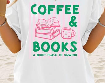 Coffee & Books T-shirt | Retro Summer Graphic Tee