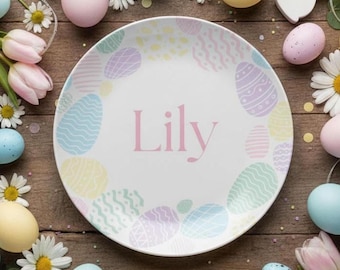 Personalized Easter Dinner Plate, Easter Gift for Kids