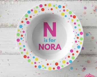 Personalized Birthday Bowl, Kids Initial Gift