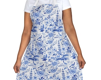 Chinoiserie Print Apron: Elegant Asian Inspired Kitchen Accessory