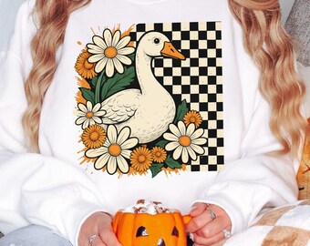 Retro Autumn Silly Goose Sweatshirt, Cozy Fall Apparel, Unisex Crewneck, Perfect for Fall Season, Thanksgiving, Gift Idea, Fall Sweatshirt