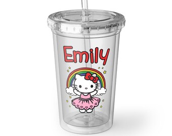 Hello Kitty Rainbow Ballerina Acrylic Cup | Personalized Name Option
