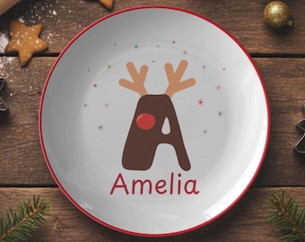 Personalized Christmas Dinner Plate, Food-Safe Polymer Holiday Plate