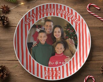 Personalized Christmas Photo Plate | Holiday Keepsake Gift