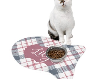 Custom Pet Name Feeding Mats, Cat Feeding Mats, Personalized Cat Feeding Mat, Fish Shape Mat, Gift for Cat Lovers, Gift for Pet Lovers
