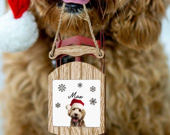 Personalized Pet Photo Sled Ornament: Rustic Christmas Decor