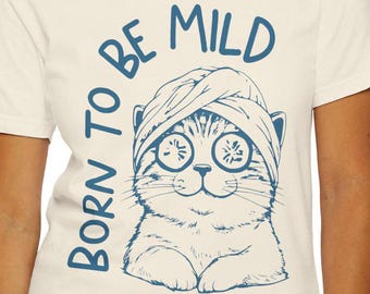 Born to be Mild Spa Cat T-shirt, Comfort Colors 1717, Self-care Shirt, Girls Gone Mild Shirt, Funny Cat Shirt, Spa Day Shirt for Cat Lovers