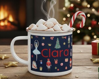 Personalized Nutcracker Christmas Camping Mug: Custom Name Gift