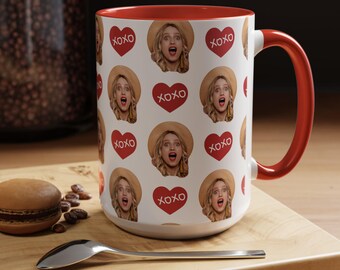 Custom Photo Coffee Mug, Valentines Day Photo Mug, Face Cutout Mug, Perfect for Gift Giving, Gift for Wife, Gift for Girlfriend