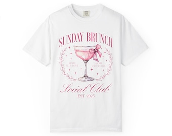 Sunday Brunch Social Club T-Shirt: Comfort Colors Garment-Dyed Tee