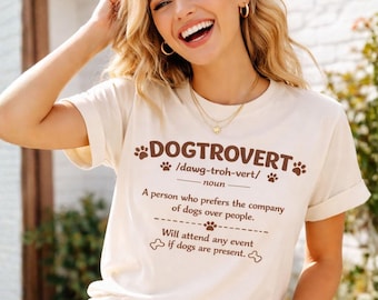 Dogtrovert Definition T-Shirt | Dog Lover Typography Tee | Comfort Colors Tee