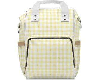Stylish Gingham Diaper Backpack for Moms, Baby Bag, Travel Backpack, Nursery Essential, Eco-Friendly, Perfect Baby Shower Gift