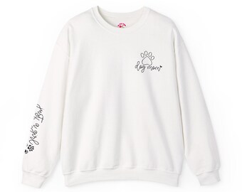 Dog Mom Sweatshirt with Sleeve Print, Gildan Unisex Sweatshirt, Dog Mom Sweater, Dog Mom Sweater, Dog Lovers Sweatshirt