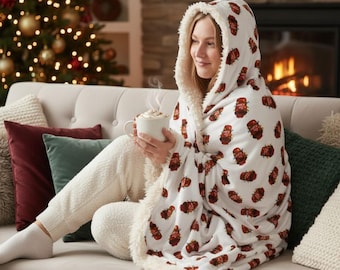 Tim Hortons Christmas Hooded Snuggle Blanket: Ultra-Soft Microfleece or Sherpa Lining