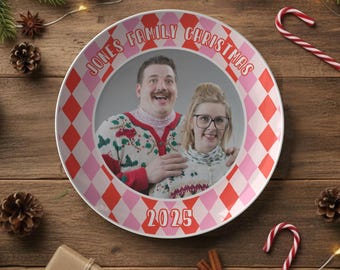 Christmas Family Photo Plate | Personalized Christmas Plate | Custom Photo Gift | Holiday Keepsake | Holiday Decor