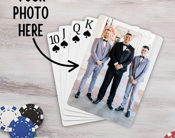 Custom Photo Playing Cards, Custom Card Deck, Perfect for Game Night, Casino Night, Wedding Favors, Gifts for Gamers, Gift for Dad