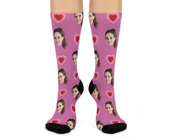 Custom Cushioned Crew Socks, Personalized Crew Socks, Gift for Boyfriend, Gift for Girlfriend, Birthday Gift, Gag Gift, Novelty Gift