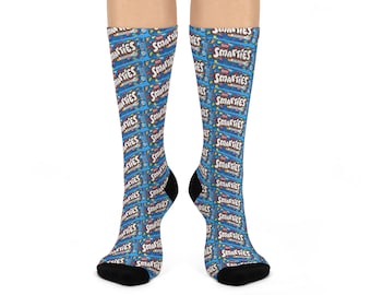 Smarties Candy Pattern Crew Socks | Canadian Snacks Novelty Socks