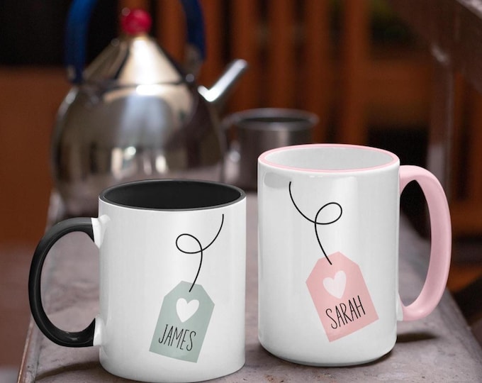 Featured listing image: Personalized Tea Drinker Ceramic Mug, Valentine's Day Gift