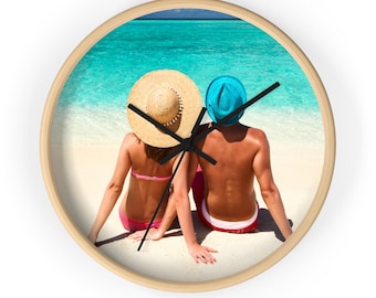 Customizable Wood Frame Wall Clock: Modern Home Decor