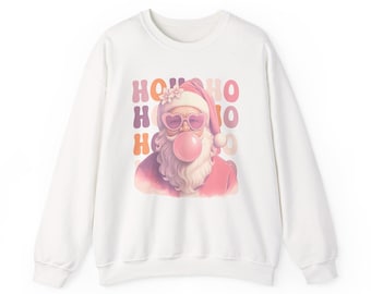Bubble Gum Santa Sweatshirt: Cozy Christmas Crewneck - Unisex Holiday Apparel