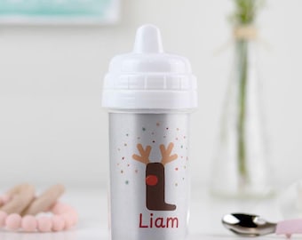 Personalized Christmas Sippy Cup, Toddler Gift, 10oz BPA-Free