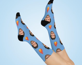 Custom Cushioned Crew Socks, Personalized Crew Socks, Boyfriend socks, Gift for Boyfriend, Birthday Gift, Gag Gift, Novelty Gift, Joke Gift