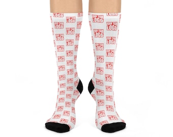 Custom Team Logo Crew Socks, Cushioned Sports Fan Gift