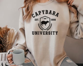Capybara University Sweatshirt, Saint Lucia Sweater, Souvenir, Gildan 18000 Sweatshirt, Soft Pullover Crewneck Sweatshirt