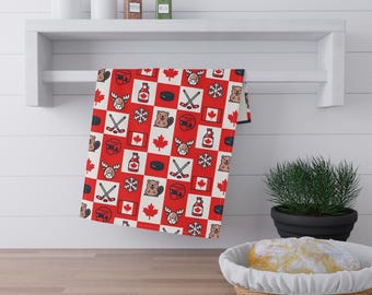 Canadian-Themed Tea Towels, Cozy Kitchen Decor, Hostess Gift, Canada Day Celebration, Holiday Cooking Essentials