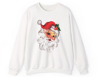 Vintage Santa Crewneck Sweatshirt: Unisex Christmas Holiday Sweater