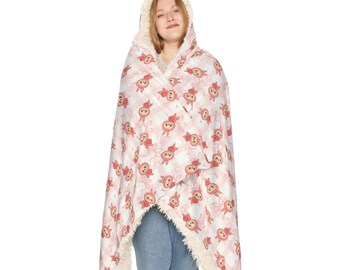 Labubu Hooded Blanket: Cozy Polyester Throw - Movie Nights, Camping