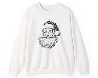 Vintage Santa Crewneck Sweatshirt: Unisex Christmas Holiday Sweater