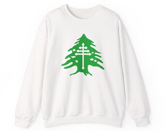 Cedar of Lebanon Maronite Cross Sweatshirt - Unisex Christmas Crewneck