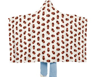 Tim Hortons Coffee Christmas Hooded Sherpa Blanket, Cozy Throw for Movie Nights