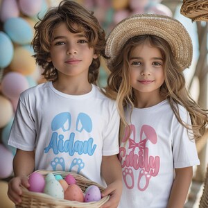 Toddler Tee, Custom Name Easter Bunny T-shirt, Kids Easter Shirt, Personalized Easter Bunny Tee, Children&#39;s Easter Clothing, Easter Shirt