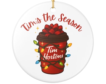 Tim's the Season Canadian Coffee Lover Ceramic Ornament | Tim Hortons Holiday