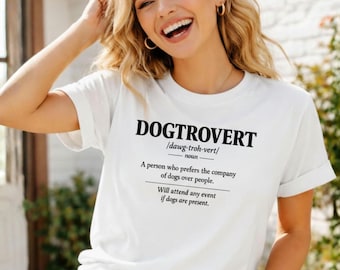 Dogtrovert Definition T-Shirt | Dog Lover Typography Tee | Comfort Colors Tee