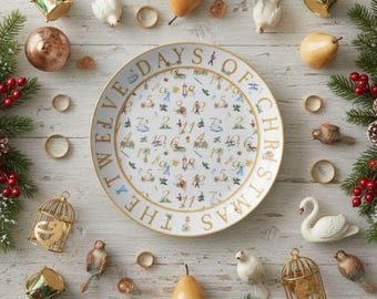 Twelve Days of Christmas Plate Set: Vintage Holiday Dinnerware