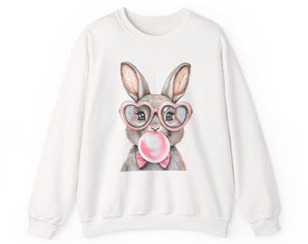 Bubble Gum Bunny Sweatshirt: Heart Shades Easter Gift