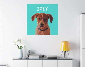 Canvas Wall Art, Personalized Pet Portraits, Custom Dog & Cat Portraits, Gallery Wraps, Matte Finish, Gift for Pet Lovers