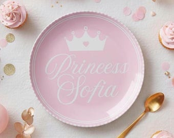 Personalized Princess Dinner Plate, Custom Birthday Gift for Girls