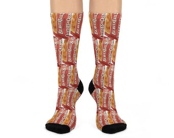 Beavertails Pattern Crew Socks | Canadian Snacks Novelty Socks