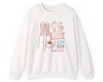 Cozy Book Babe Crewneck Sweatshirt: Book Lover Pullover
