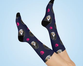 Custom Pet Photo Cushioned Crew Socks, Personalized Crew Socks, Pet Lover Gift, Gift for Pet Owner, Birthday Gift, Gag Gift, Novelty Gift