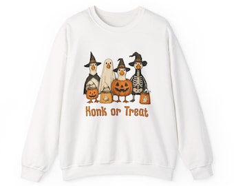 Honk or Treat Goose Sweatshirt: Funny Halloween Costume Crewneck